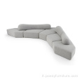 Divano soggiorno europeo di divano di divano tessuto a forma